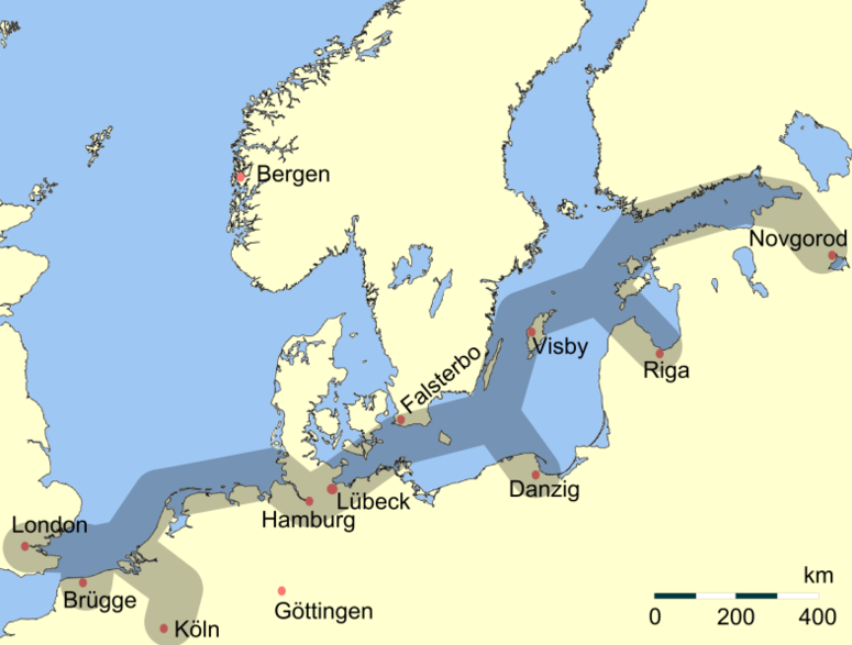 Nordeuropa Kort Kort over hansestæderne Nordeuropa Kort